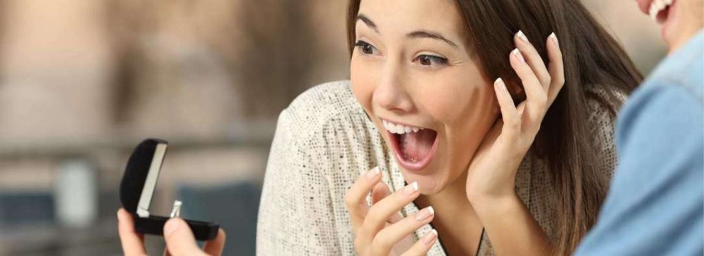 couple bespoke engagement ring proposal