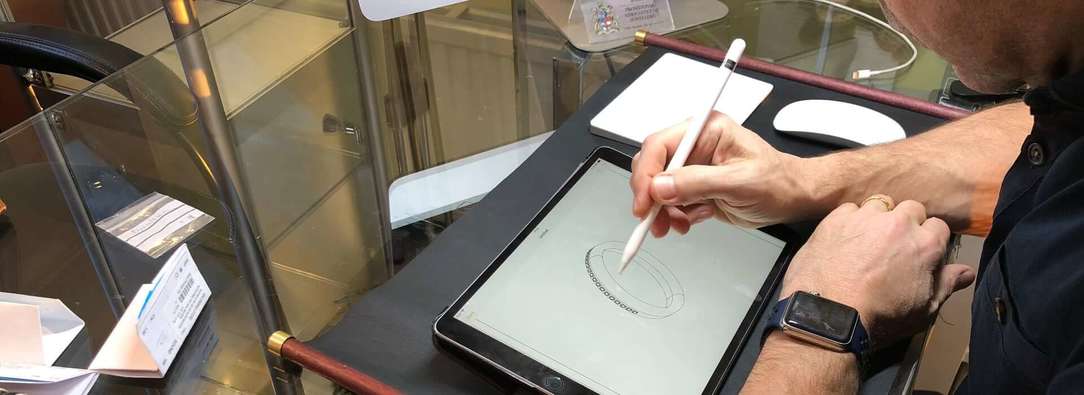 David Law designing jewellery