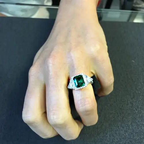 Bespoke emerald and diamond Dress ring