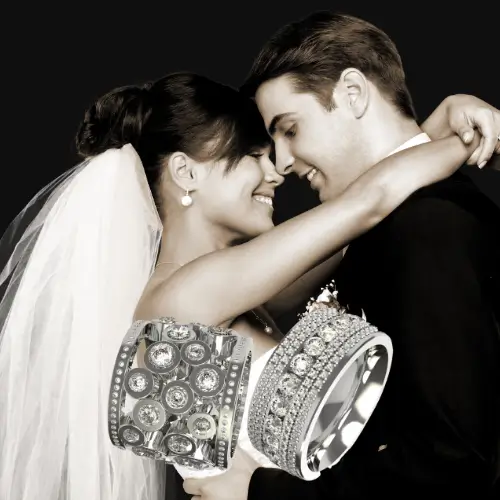 Matching handmade wedding rings crafted in Hatton Garden.”