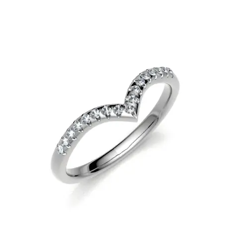 Diamond wishbone custom wedding designed ring