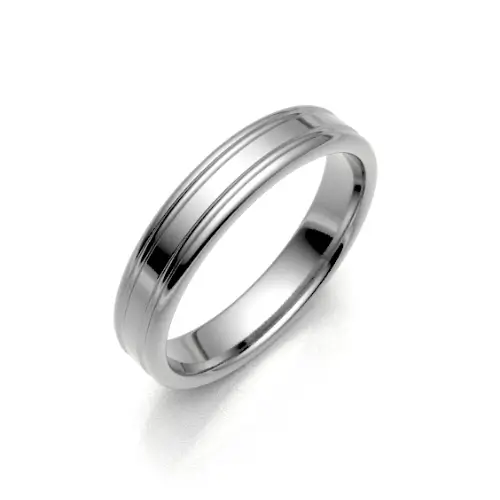 Two parrallel lined Custom designed wedding ring