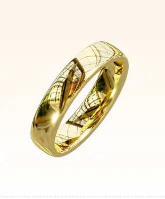 Bespoke men's wedding ring in a classic style, crafted from 18ct yellow gold