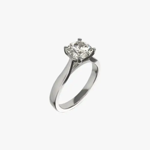 Platinum Bespoke solitaire engagement ring set with a brilliant cut diamond