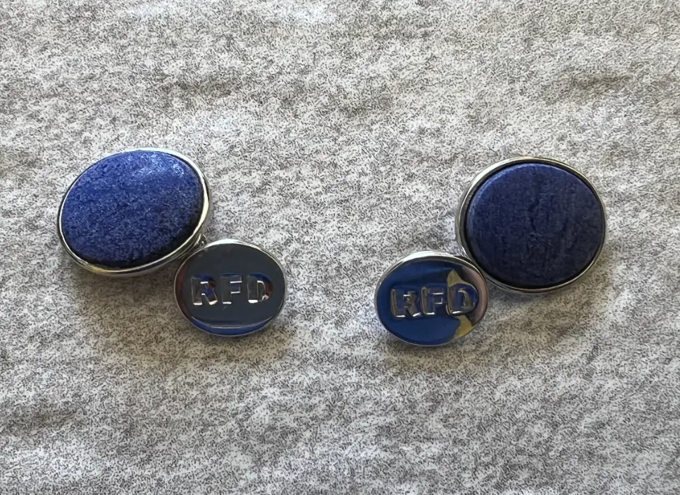 18ct white Gold lapis designer cufflinks with personal engraving