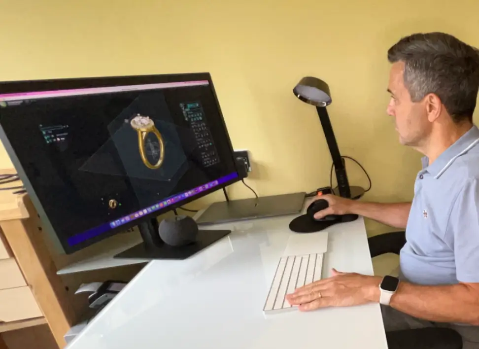 david Law designing a bespoke dress ring