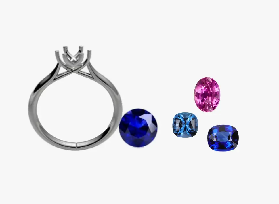 engagement ring setting a beautiful loose coloured gemstones