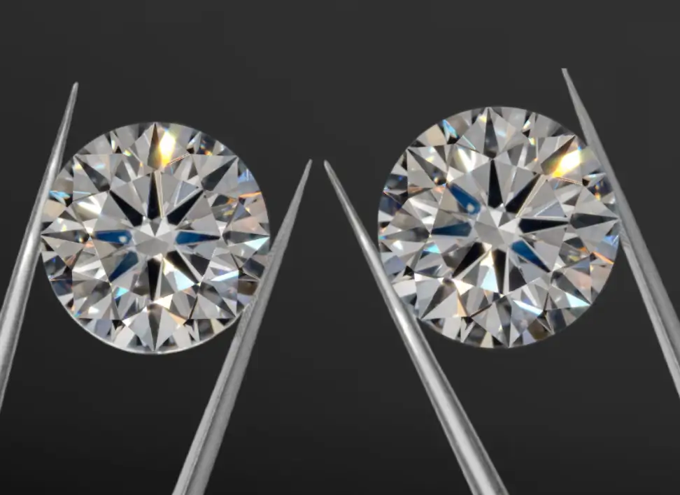natural and lab grown diamond side by side