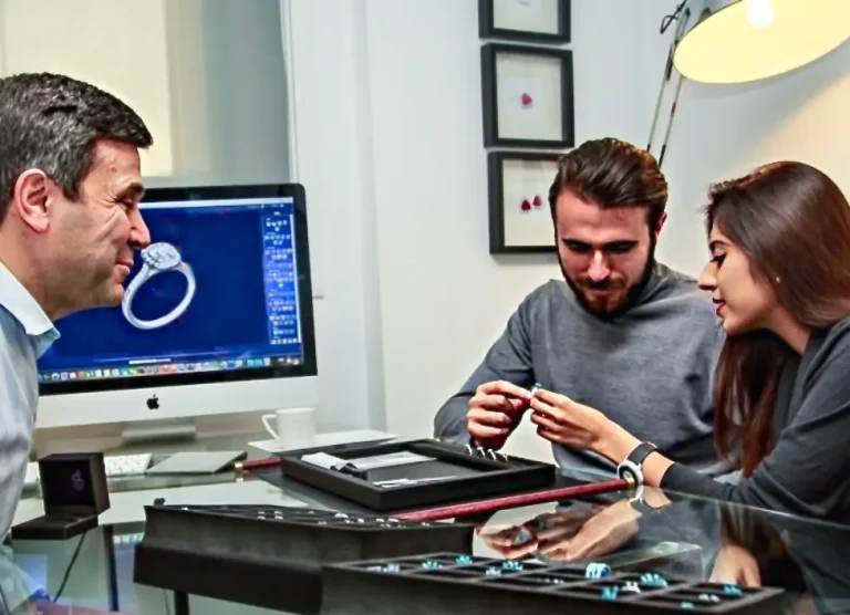 Jewellery designer David Law is guiding clients through bespoke jewellery designs with 3D visuals at his London studio