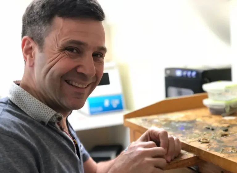 David Law, bespoke jewellery designer, diamond and gemstone expert in Hatton Garden studio