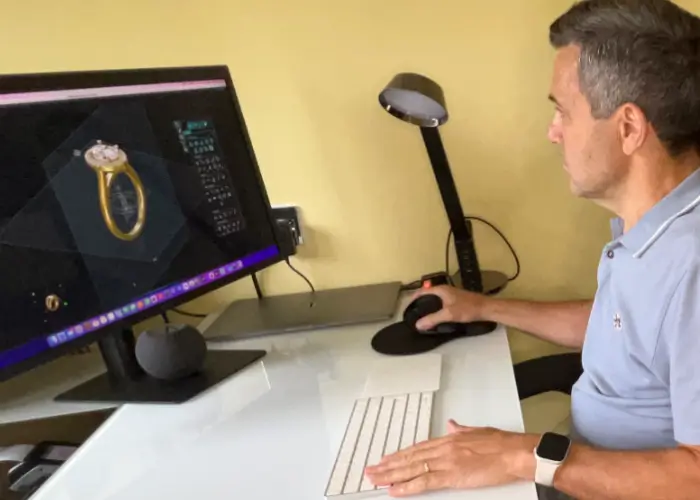 David designing an engagement ring