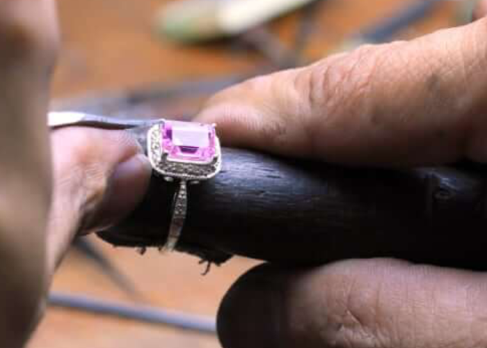 engagement ring handcrafted by hand in Hatton Garden