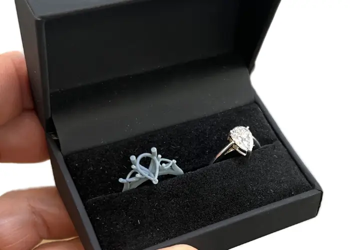 temporary engagement ring and wax ring