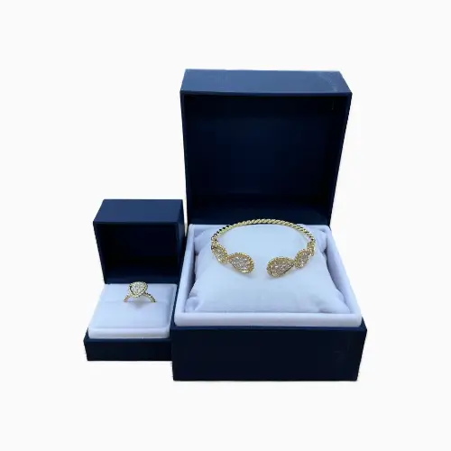 a diamond bangle and matching ring designed by David Law