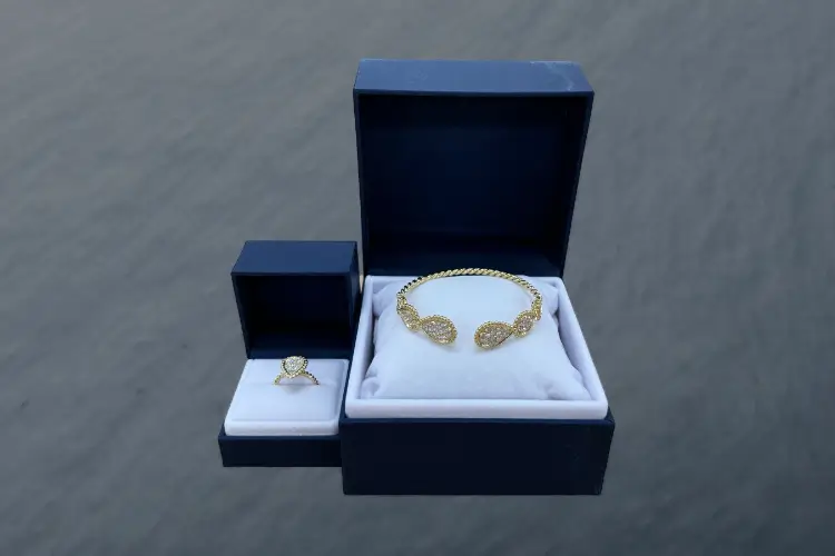 A diamond bangle and ring