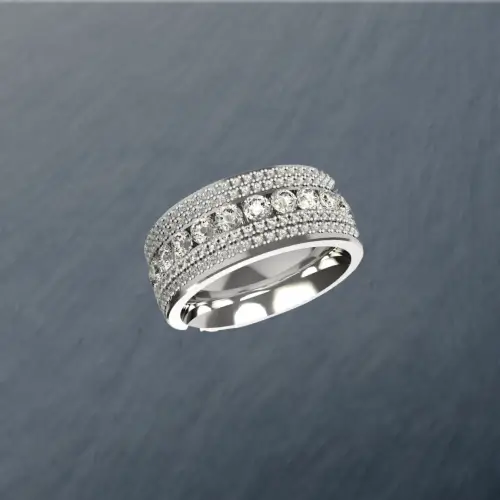 bespoke diamond encusted wedding ring crafted by David Law
