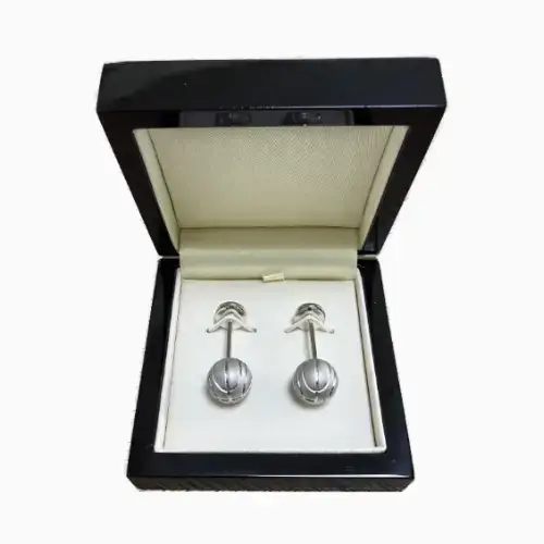 18ct white gold basketball cufflinks