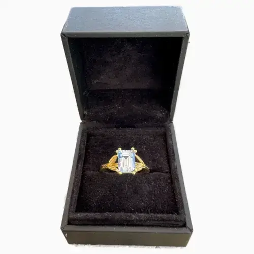 aquamarine nature inspired dress ring