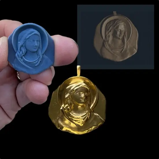 from a photograph to prototype to finished 18ct yellow gold pendant
