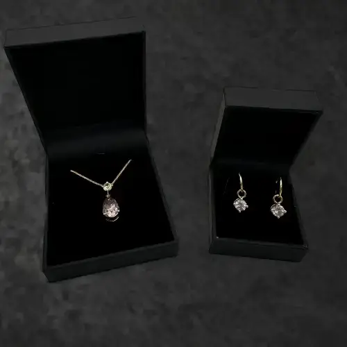 jewellery remodelling gemstone diamond pendant and matching earrings