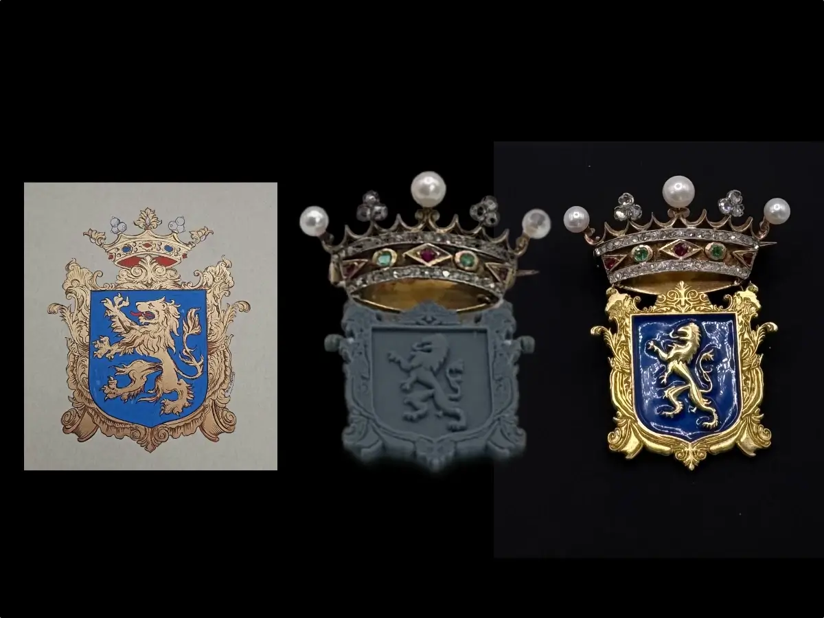 recreate jewellery from a photo of a family crest